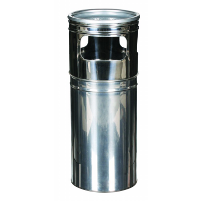 Üç Gözlü Paslanmaz Küllüklü Çöp Kovası