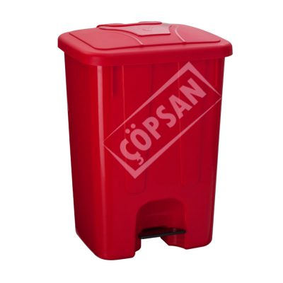 65 lt. Köşeli Pedallı Plastik Çöp Kovası