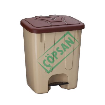 40 lt. Köşeli Pedallı Plastik Çöp Kovası