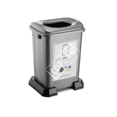 50 Lt Plastik Metal Sıfır Atık Geri Dönüşüm Kutusu